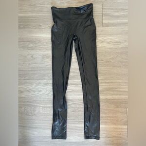 Spanx faux leather black high waisted leggings